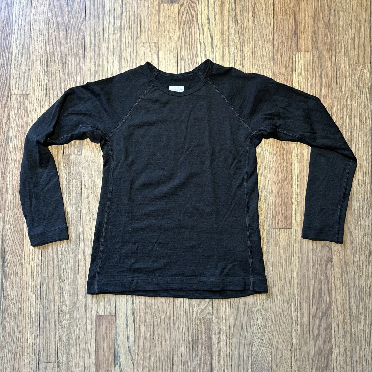 Icebreaker Merino Wool Lightweight Base Layer Shirt Top Black