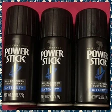 LOT OF 3 Power Stick "Intensity" Deodorant Body Spray 2.8 OZ - BRAND NEW
