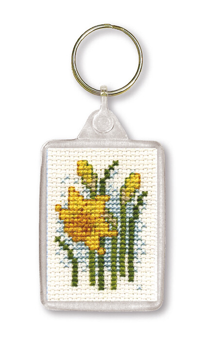 Daffodils Keyring Cross Stitch Kit (Textile Heritage)