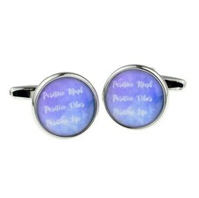 Positive Mind Vibes & Life Cufflinks in a Personalised Box