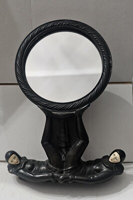 Vintage Collection Francaise Bronze Mirror Two Pierrettes Holding Mirror. AOR