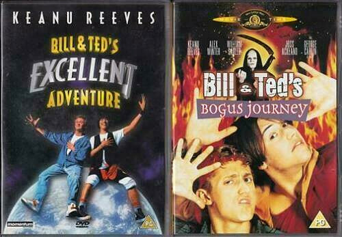 BILL AND TED'S EXCELLENT ADVENTURE & BOGUS JOURNEY (DVD x 2) Keanu Reeves