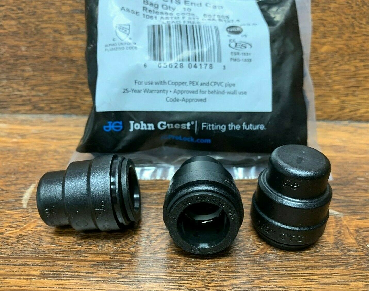John Guest ProLock PSEI4620E End Cap, 1/2" CTS (Copper, PEX, and CPVC only)