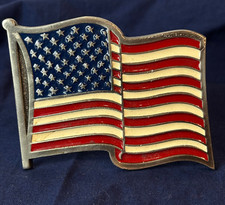 The American Flag Belt Buckle Waving Stars And Stripes 2155 Western Style