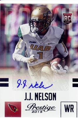 jj nelson rookie rc draft auto autograph alabama birmingham uab college #/10 15
