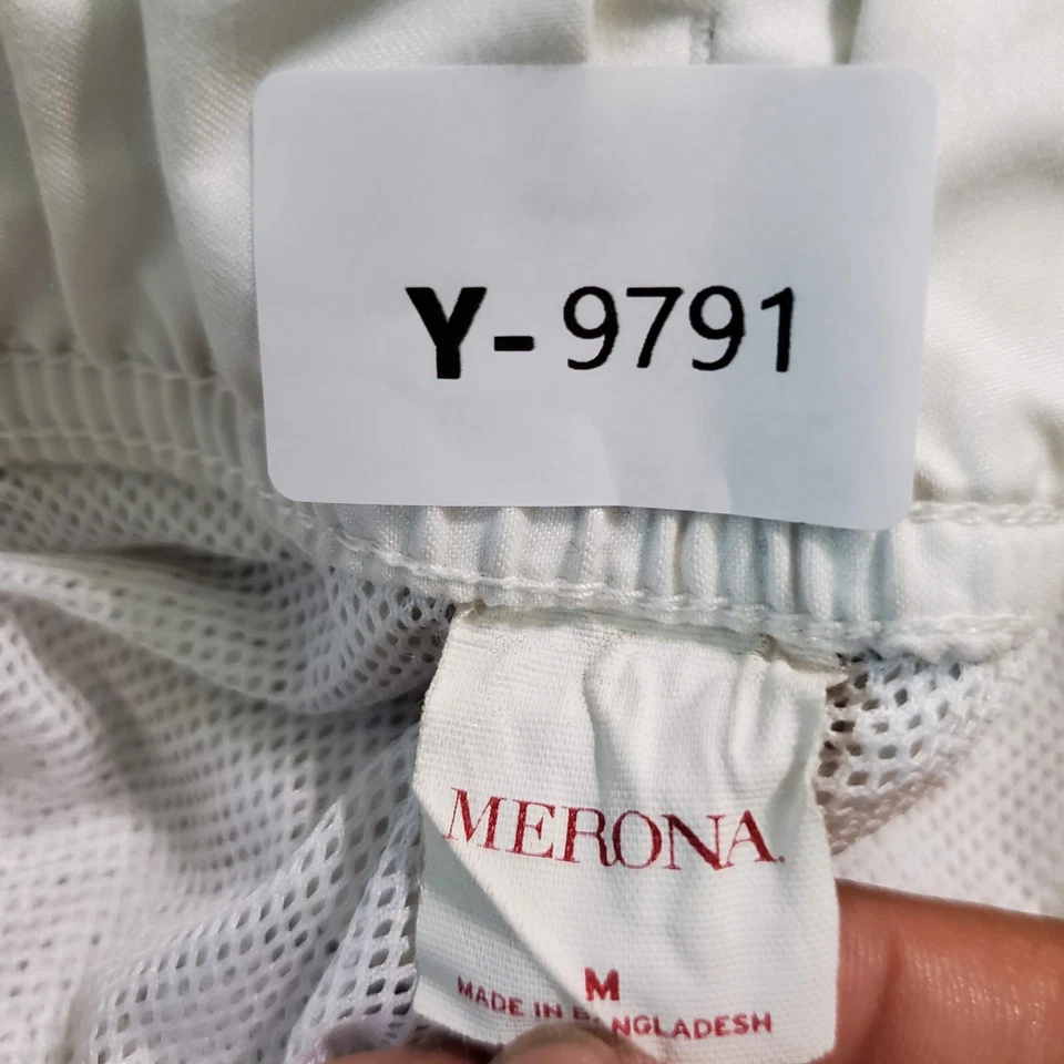 Traje de baño Merona para hombre medio azul a cuadros bolsillos cordón entrepierna de 10" Foto 2 de 4