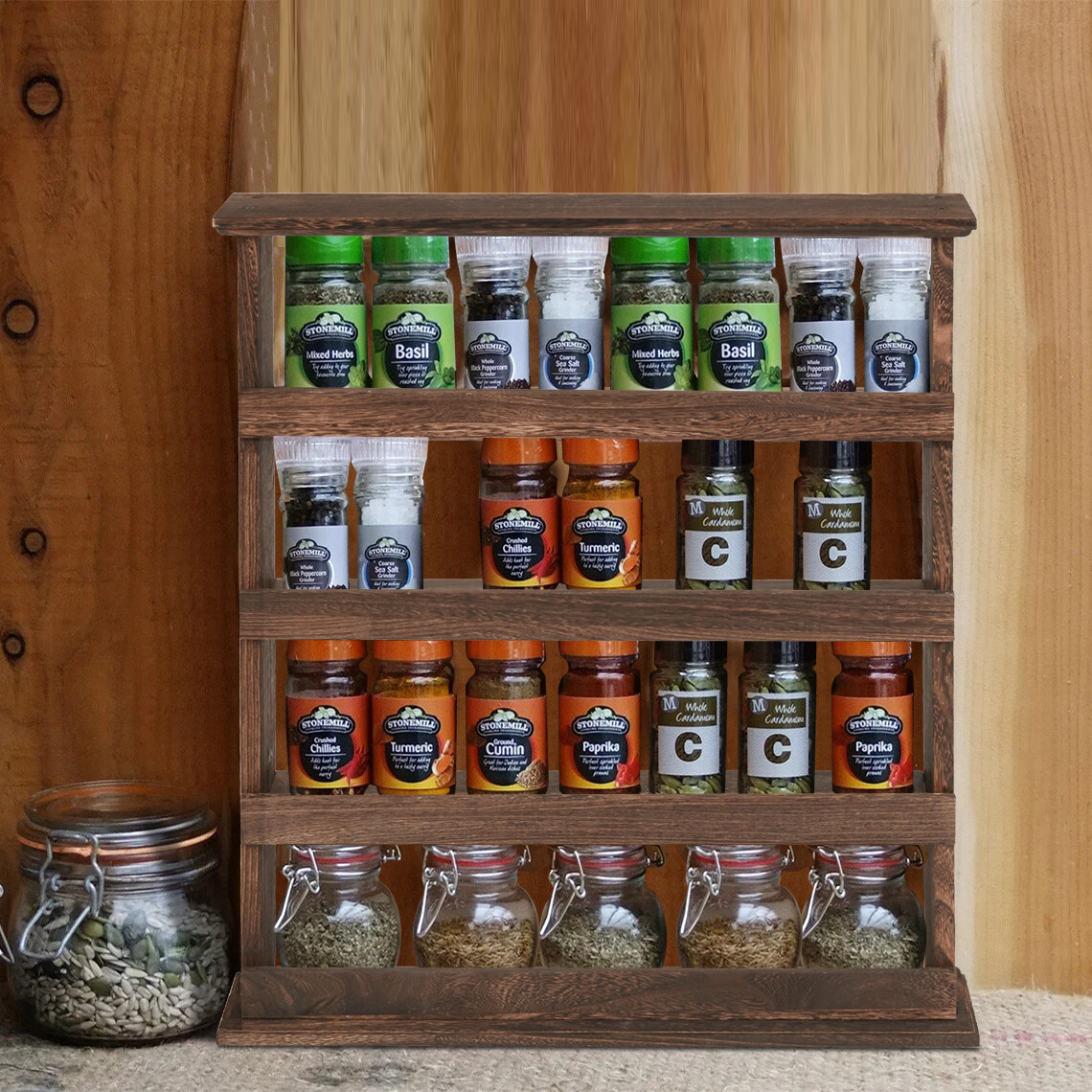 Multi-Tier Spice Rack Desktop Wall Shelf Storage Organizer for