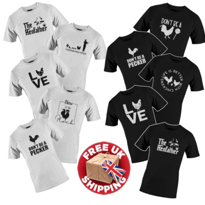 Huhn Neuheit T-Shirt Geschenk Unisex Große Größe S-5XL Hahn Henne Geflügel Enthusiasten
