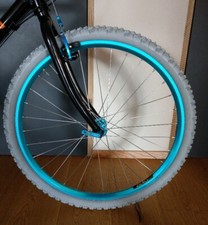 Shogun Stampede MTB Felge, 26", 36L, türkisblau, V-Profil, für Felgenbremse, NOS