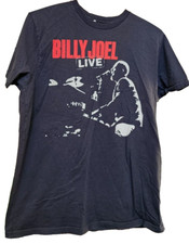 Billy Joel Live 2015 T-Shirt 2 Sided Black Size L Rockabilia Retro Band Tee