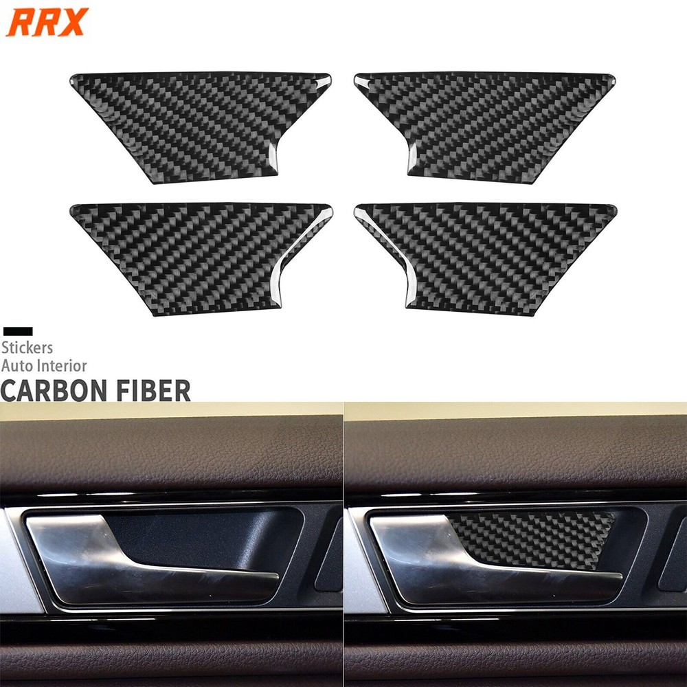Real Carbon Fiber Interior Door Handle Bowl Cover Trim For VW Jetta MK6 2011-18