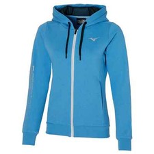 Mizuno Womens Sweat Sports Jacket Hoodie Jacket Blue Jasper // Rpp £55