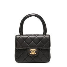 Chanel Black Lambskin Kelly Quilted Mini Flap