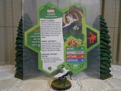 Heroscape Custom Lizard Card & Figure w/ Slv Marvel Spiderverse Sinister Six