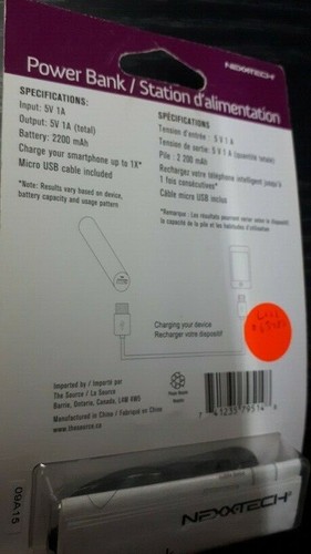 LOT of 3 Nexxtech portable personal size POWER BANK 2200 mAH Pre-charged & ready - Photo 2 sur 3
