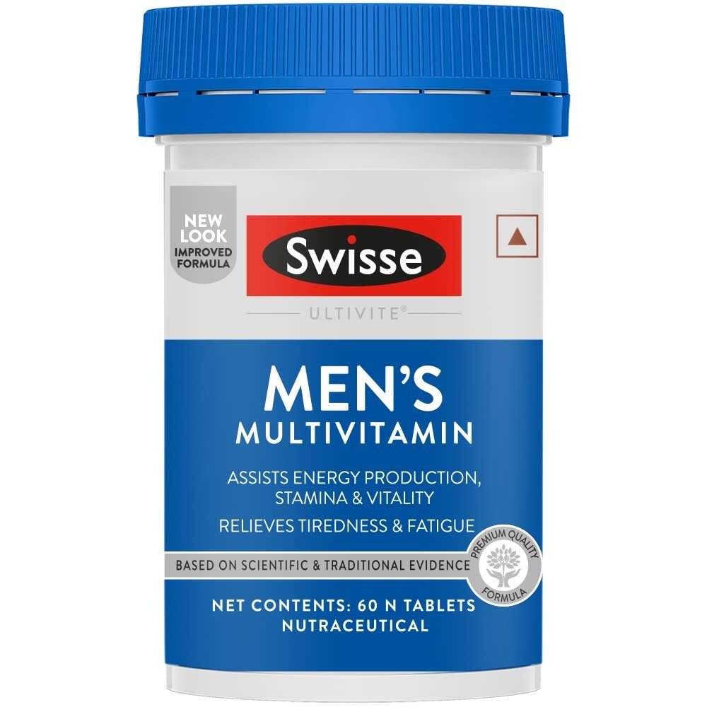Swisse Men's Multivitamin Boosts Energy, Stamina & Vitality With Ginseng (60 Tab
