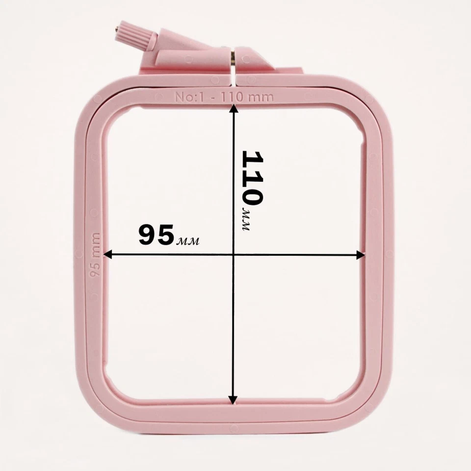 Hoops-Frame Square (Plastic) 110*95mm Nurge (Pink) Hand Embroidery Frames Hoop - Image 2 of 2