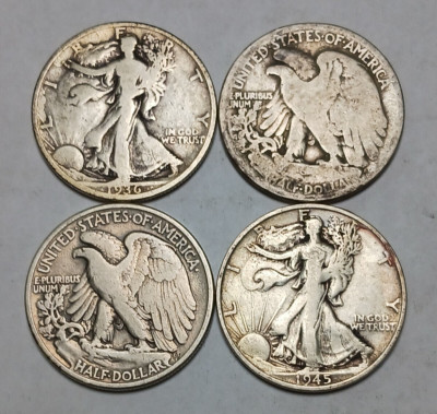 1x Walking Liberty Half Dollar - 90% Silver - US $0.50 1917-1947 - Please Read