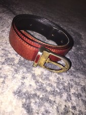 Bally Belt Made In Italy Men's 32  /80 Dress Vtg Leather Gold-tone Buckle