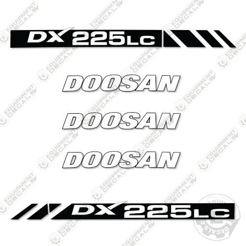 Fits Doosan DX 225 LC Excavator Equipment Decals aug-846-3d