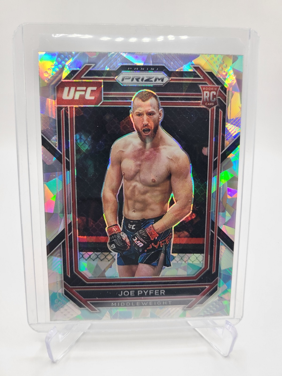2023 Panini Prizm UFC No. 159 Joe Pyfer RC Middleweight Cracked Ice Prizm