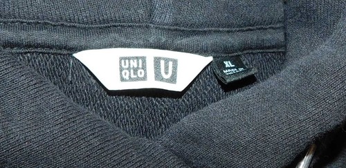 Uniqlo Black Sweatshirt Pullover Hoodie Top 100% Cotton XL - Picture 4 of 6