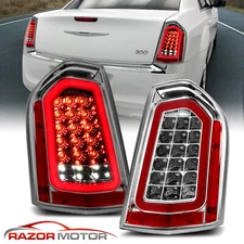 For 2011-2014 Chrysler 300 Sedan Chrome Full LED w/ Sequential Signal TailLight