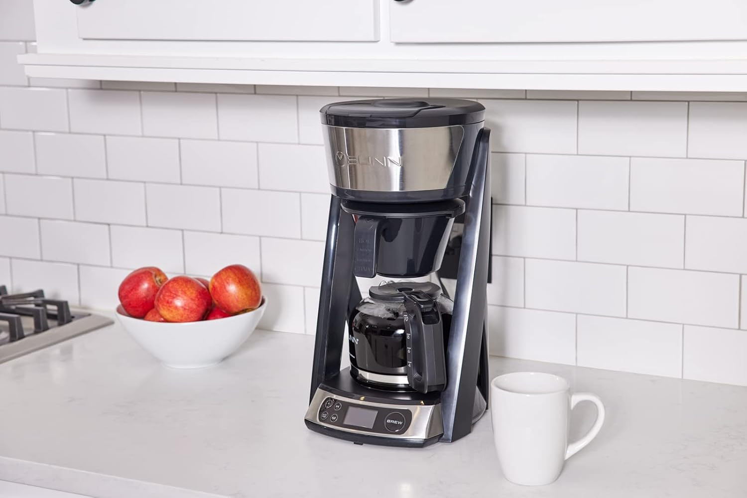 Stainless Steel 10-Cup Heat N Brew Coffee Maker for Fresh Brewed Coffee