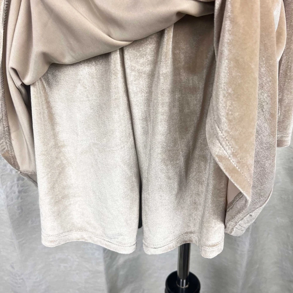 NWT Sabo Skirt champagne velvet playsuit romper stretch one piece long sleeve - Image 4 of 4