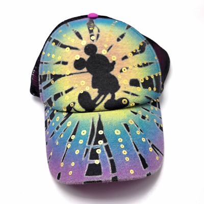 Mickey Mouse Womens Bling Hat Cap Green Mesh Snapback B303D  display picture 1