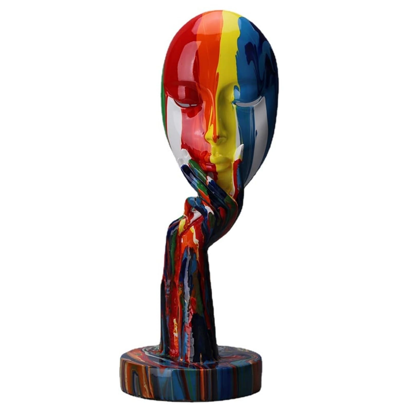 Suruim Modern Abstract Thinker Sculpture in Luxurious Feminine Colors for Decor
