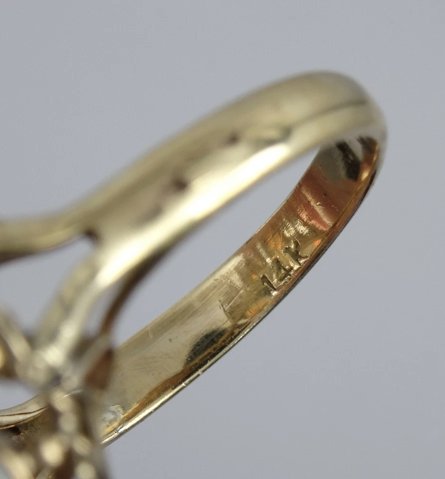 SOLID 14K GOLD 1.6TCW RUBY & 2TCW OPAL CLUSTER BALLERINA COCKTAIL RING sz 7.25 - Image 4 of 4