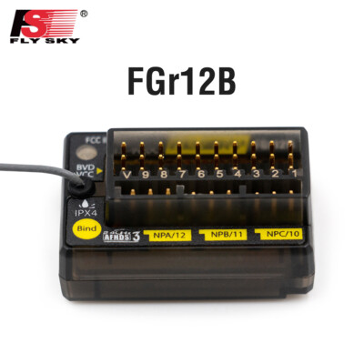 FlySky FGr12B 2.4G 12CH Receiver PWM PPM i-bus for AFHDS3 PL18/NB4 Transmitters