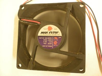 Max Flow Model 8025DI Fan - 12VDC - 2-3/4'' Diameter Blades -Test Ran OK as Shown