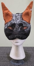 Therian Cat Handcrafted Face Mask Craft Hand Painted Black Orange
