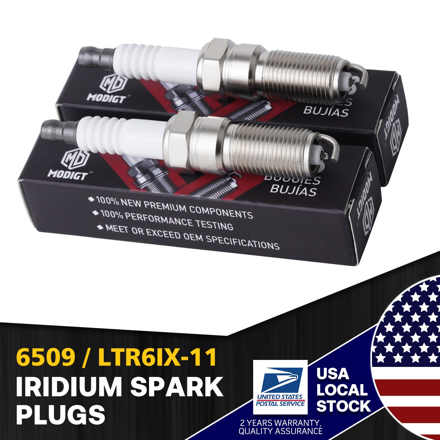 Premium 4 Pcs Replacement For NGK 6509 LTR6IX-11 Iridium Spark Plugs New MGT