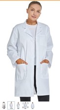 Professional Lab Coat for Women Long Sleeve, White
