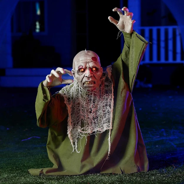 JOYIN Halloween Animated Zombie Groundbreaker with Movable Arms - Halloween Prop