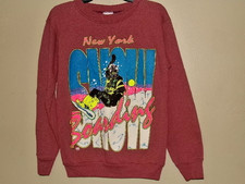 Vintage Men's Snowboarding New York Sweatshirt Awesome Graphics Tultex Medium