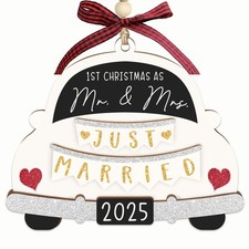 36AQUA First Christmas Married Ornament 2025 - Mr and Mrs Gifts - Wedding Gifts
