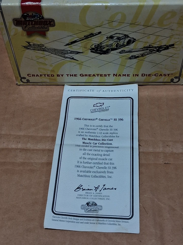 Matchbox 1966 Chevrolet Chevelle SS 396 Muscle Car Collection 1:43 With COA - Image 4 of 4