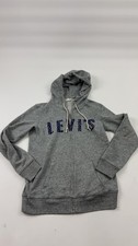 Levi's Hoodie Womens XS Gray Heather Full Zip Spell Out Logo Sweatshirt Jacket