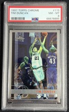 1997 Topps Chrome Tim Duncan #115 PSA 8 San Antonio Spurs HOF Rookie Card. rookie card picture