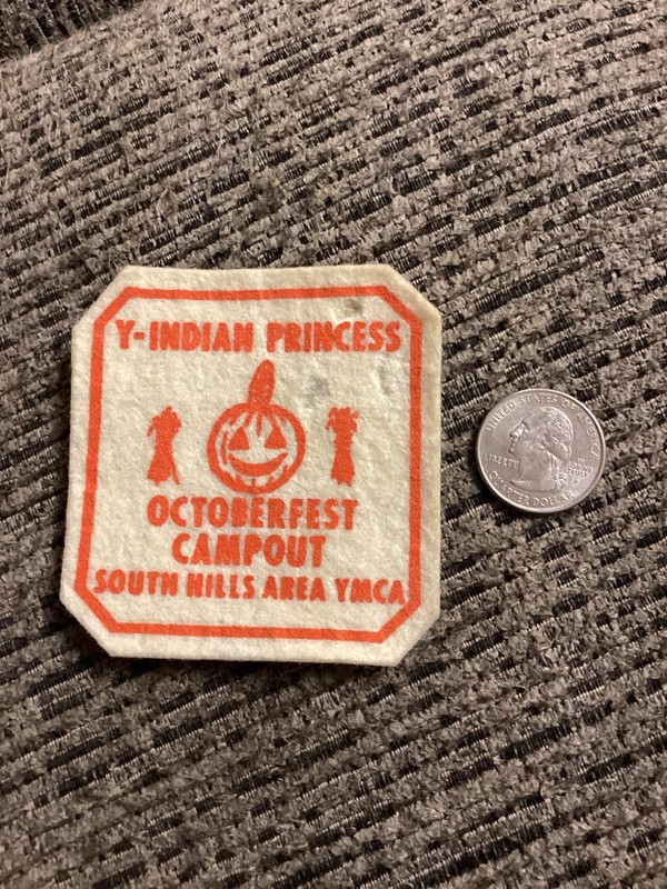 Vintage YMCA Y-INDIAN PRINCESS Patch - OCTOBERFEST CAMPOUT - PITTSBURGH Area