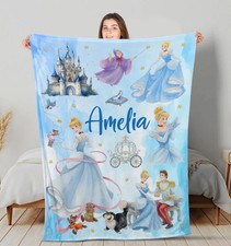 Personalized Disney Princess World Fleece Blanket Decor Gift For Friends 1