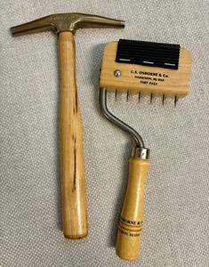 C.S. Osborne Gooseneck Webbing Stretcher 253 and Tack Hammer 33 Made in USA