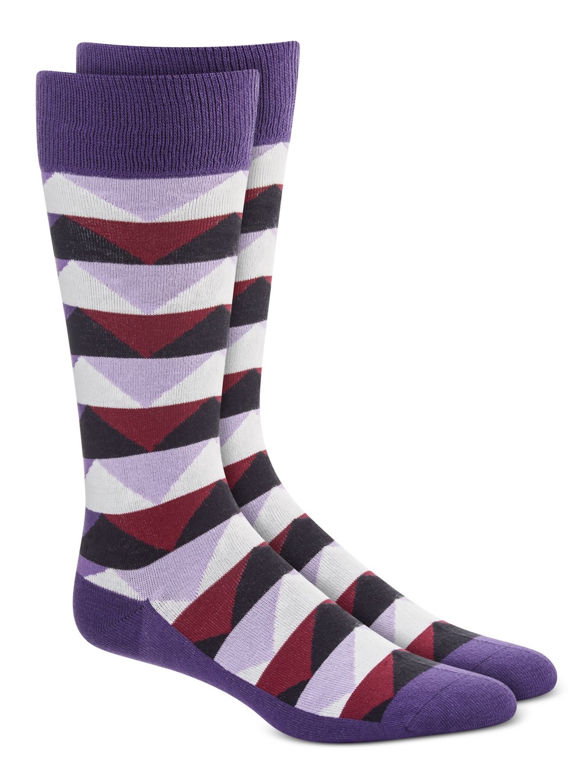 ALFANI Mens Purple Abstract Print Seamless Dress Over The Calf Socks 7-12 2090₽
