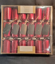 New Pier 1 Imports Party Crackers Diablotin 6 Pc Christmas Elegant Red w/ Tags 