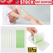 10PCS Hair Removal Paper Double Sided Cold Wax Strips Body Depilatory Patch Skin