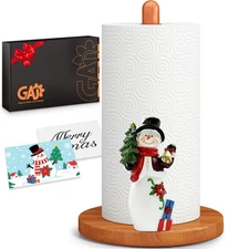 Christmas Paper Towel Holder - Snowman Winter Xmas Kitchen Countertop Bathroo...